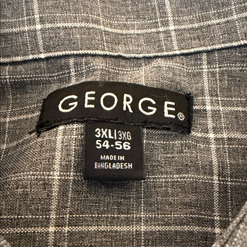 George Men's Casual Gray and Blue Button Down Shirts - Picture 2 of 4